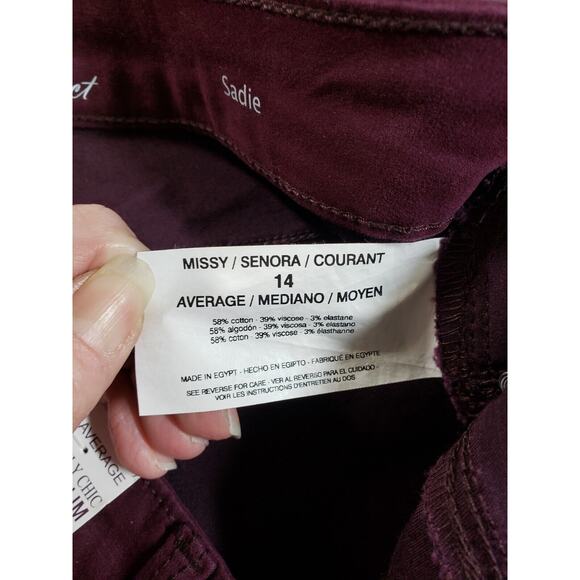 Gloria Vanderbilt Jeans Sz 14 Womens Purple Low Rise Sadie Slim Straight NWT - Picture 8 of 16